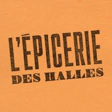 Logo de l'Epicerie : carré orange sur lequel est écrit en noir: L'épicerie des Halles