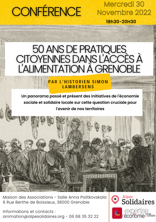 Conférence "Cinquante ans de pratiques citoyennes dans l'accès à l'alimentation à Grenoble"