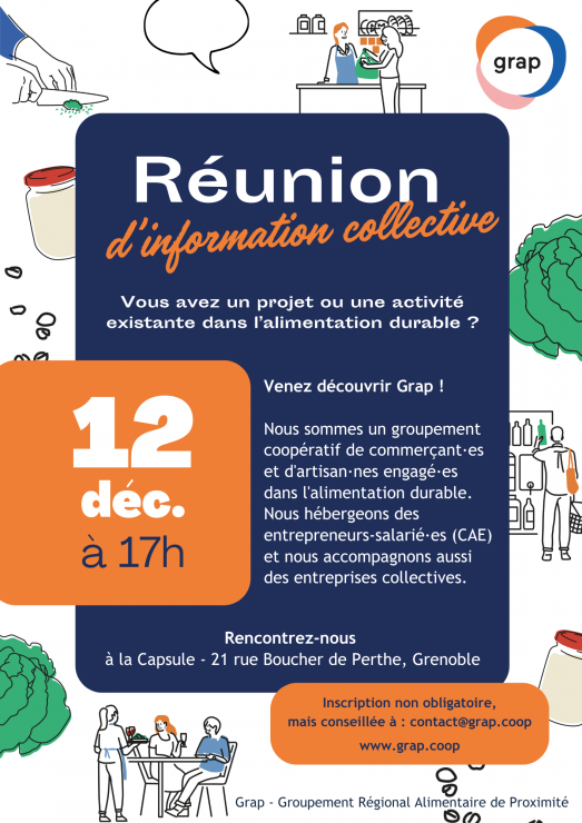 Réunion d'information collective 12 décembre à 17h à la Capsule