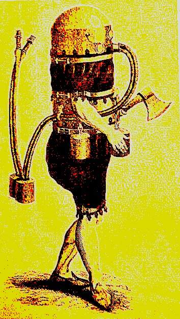 image ancienne d'un scaphandre 