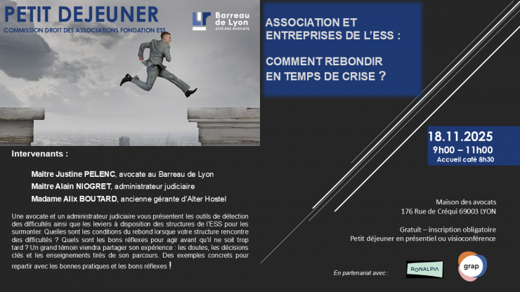 [Petit-déjeuner/conférence] Association et entreprises de l’ESS : comment rebondir en temps de crise ? 