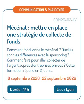 [💶Formation] Mécénat : mettre en place une stratégie de collecte de fonds