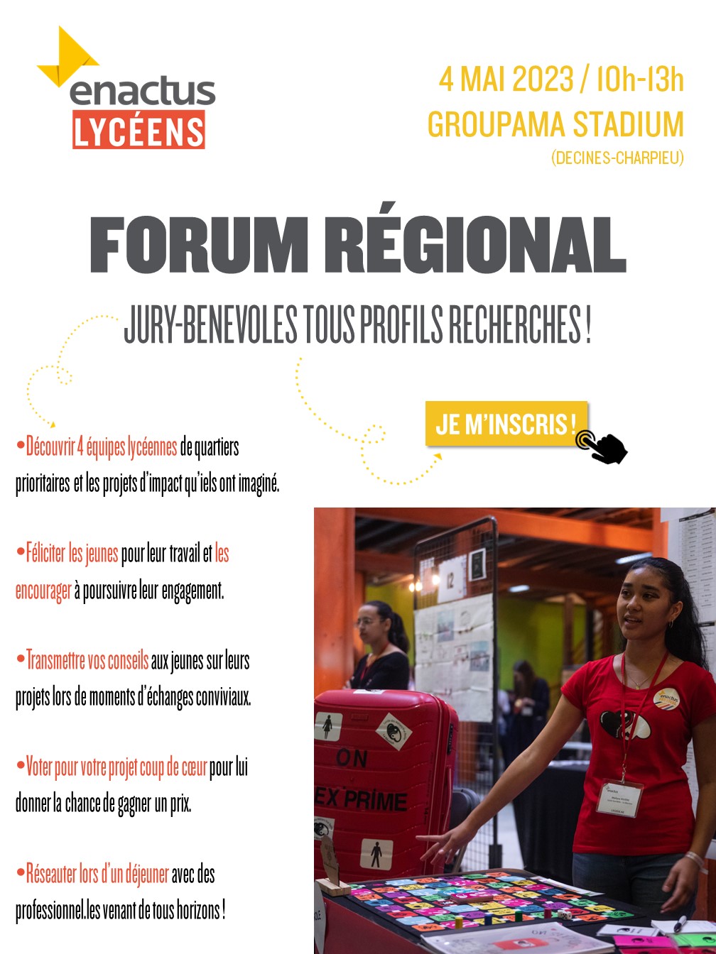 Forum régional Enactus – A la découverte de 50 projets d’impact par des lycéen-nes d’Auvergne-Rhône-Alpes Forum régional Enactus – A la découverte de 50 projets d’impact par des lycéen-nes d’Auvergne-Rhône-Alpes