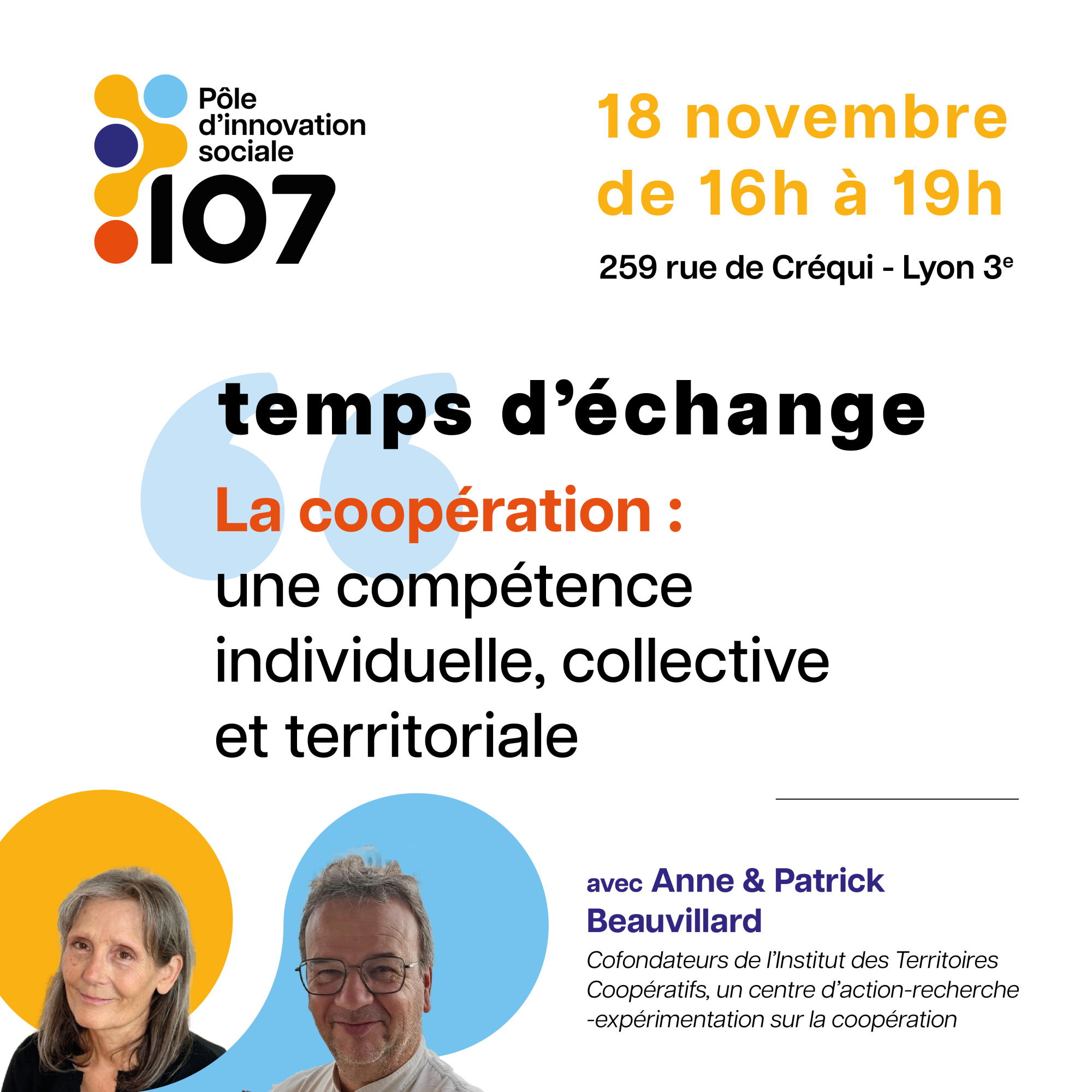 Temps d&rsquo;échange avec Anne et Patrick Beauvillard : La coopération : une compétence individuelle, collective et territoriale