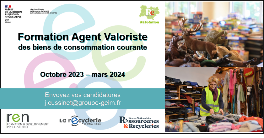 REN Formation lance sa 6e session de formation pour la certification « Agent Valoriste des biens de consommation courante ».