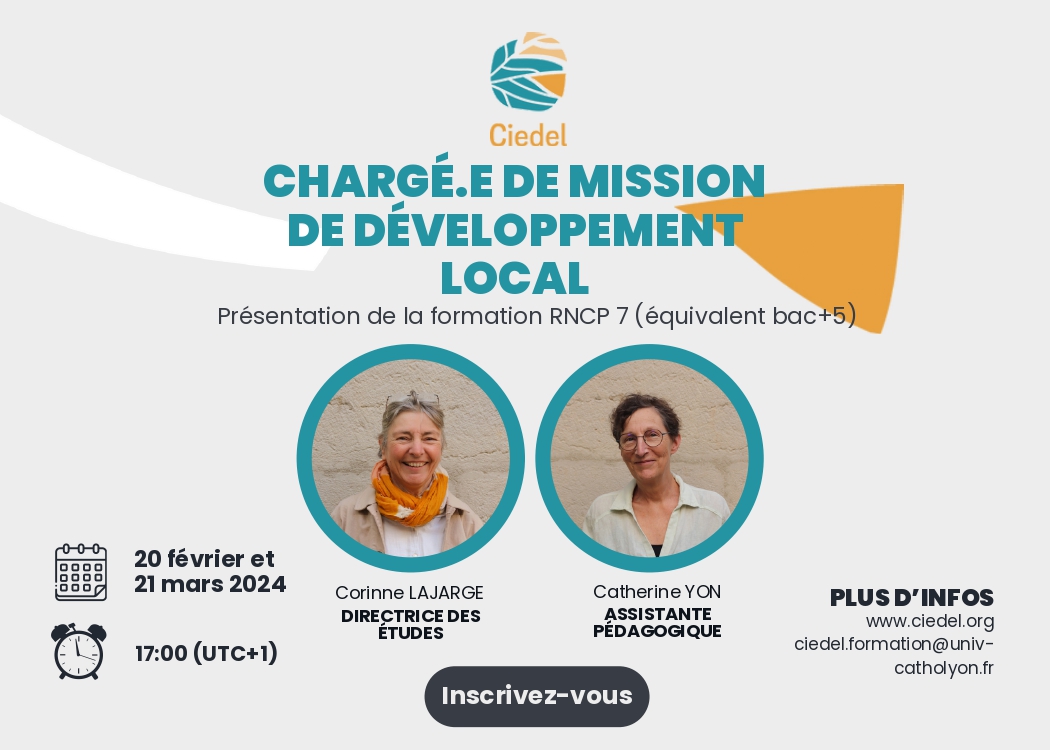 [WEBINAIRE] Présentation de la formation Chargé.e de mission de développement local en France et à l&rsquo;étranger