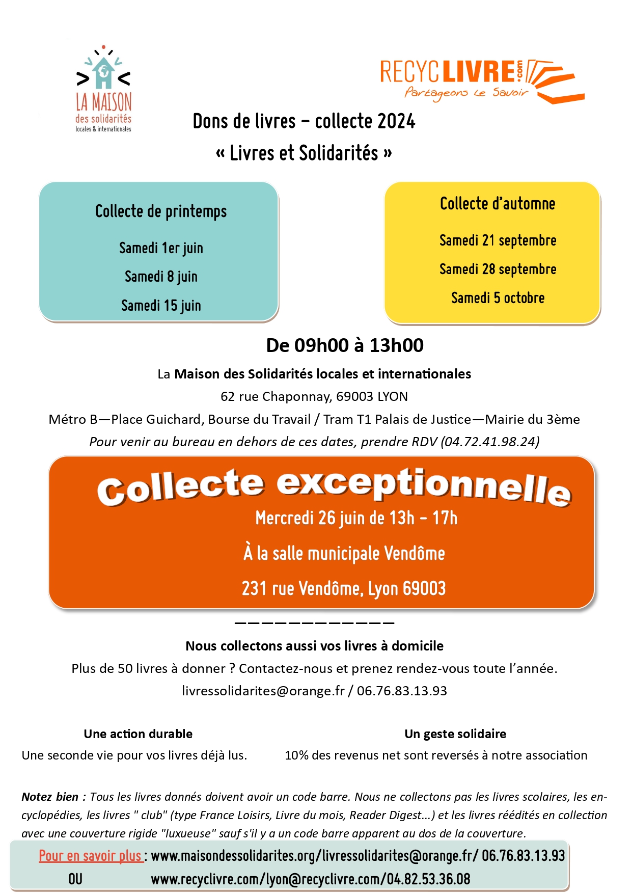 COLLECTE EXCEPTIONNELLE DE LIVRES