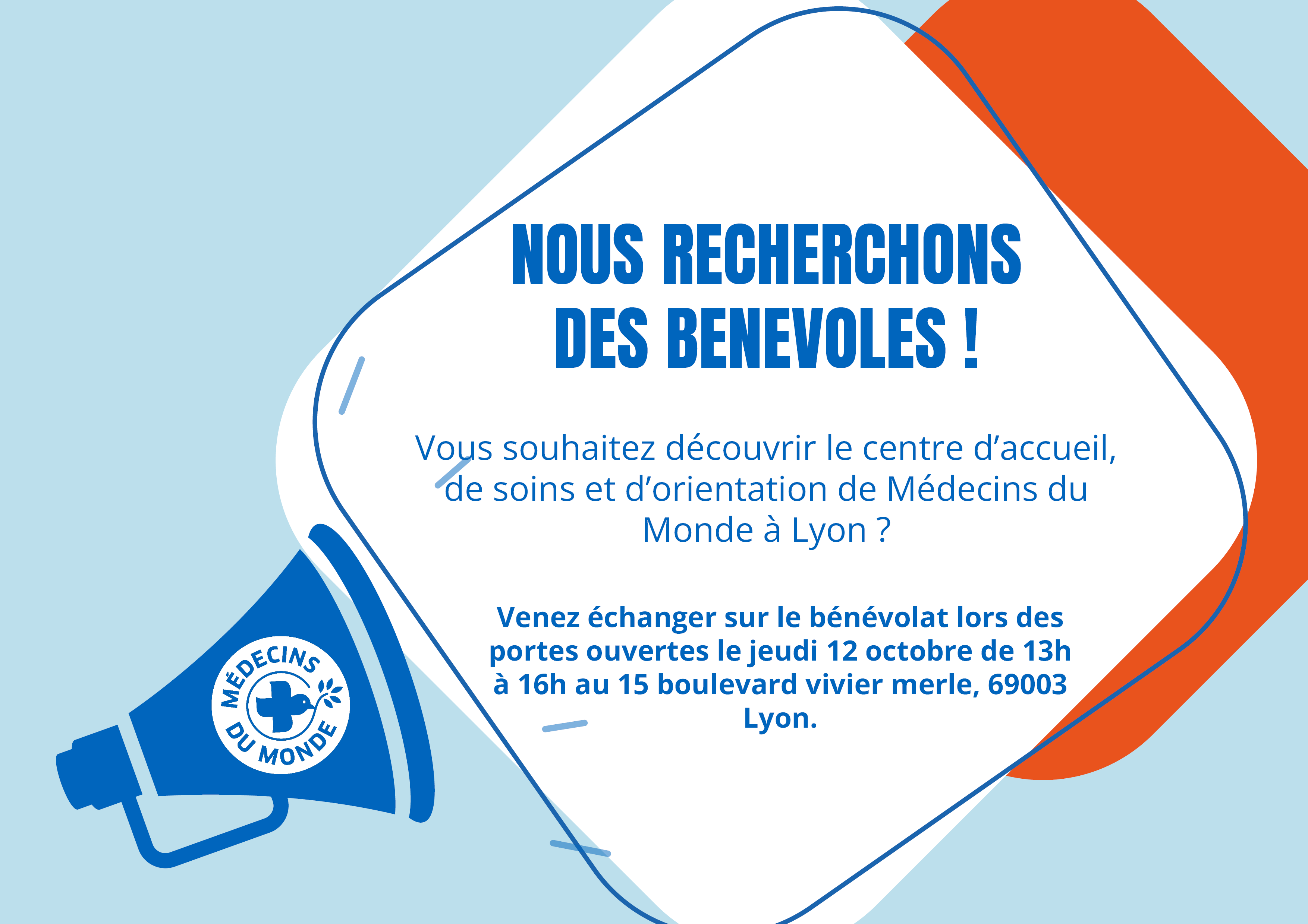 Médecins du Monde Lyon recherche des bénévoles – Lyon (69)