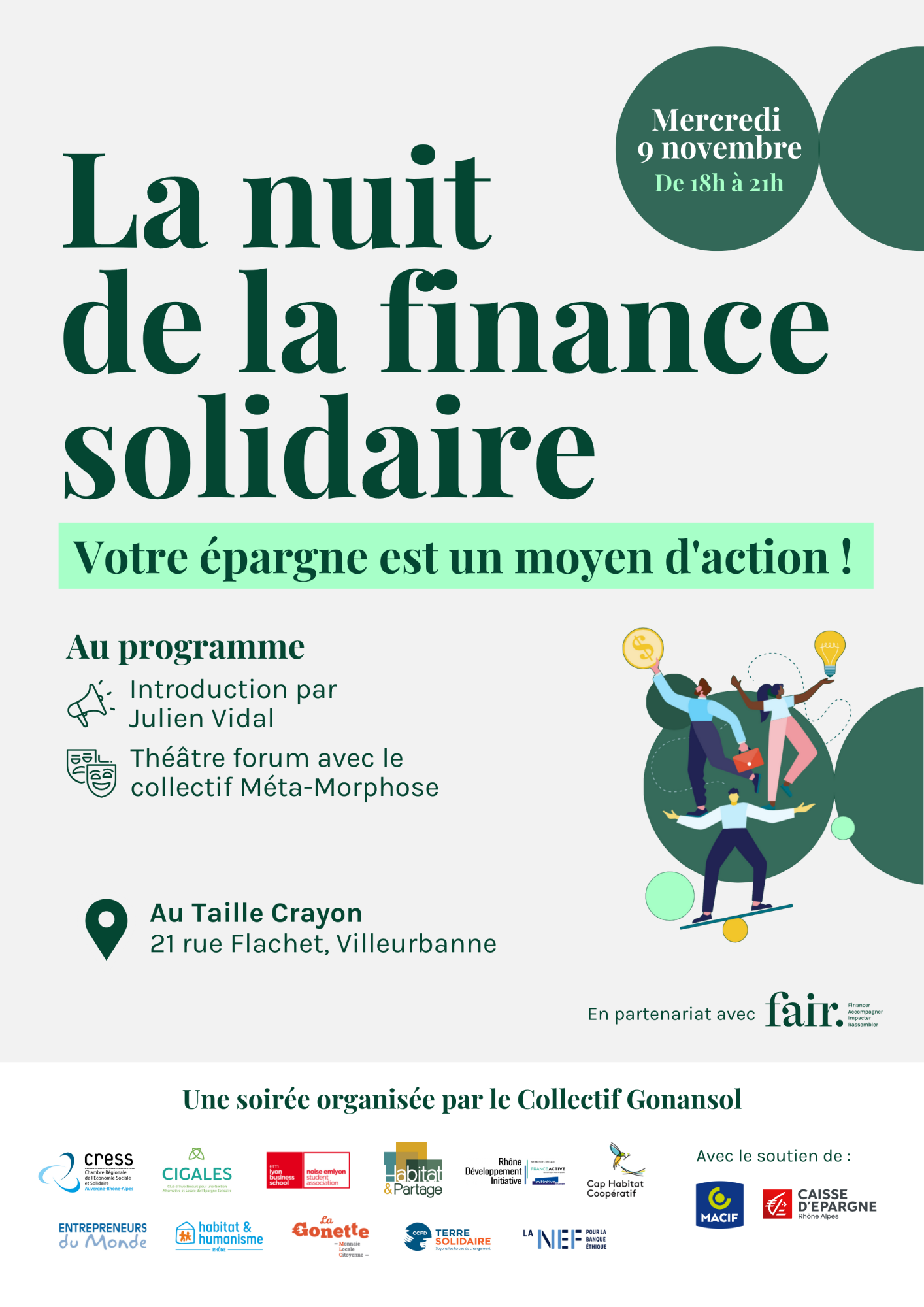 La Nuit de la Finance Solidaire : votre épargne est un moyen d&rsquo;action, utilisez-le !