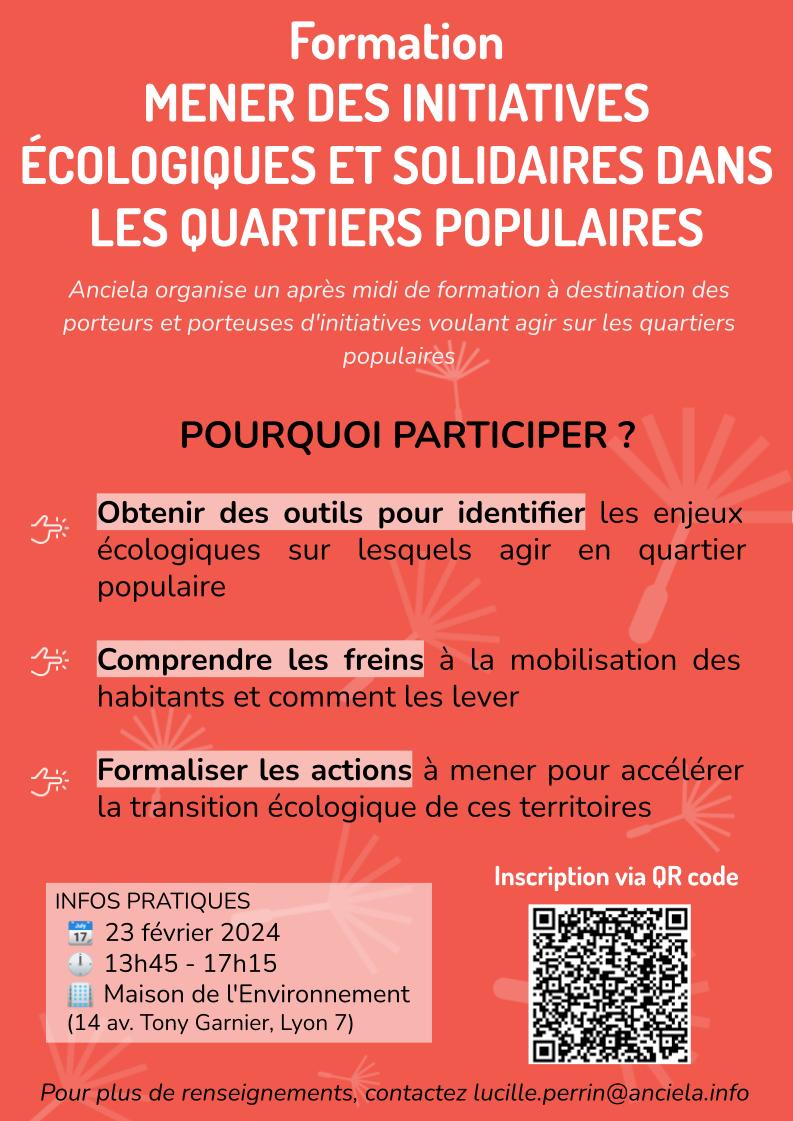 Formation « Mener des initiatives écologiques et solidaires dans les quartiers populaires »