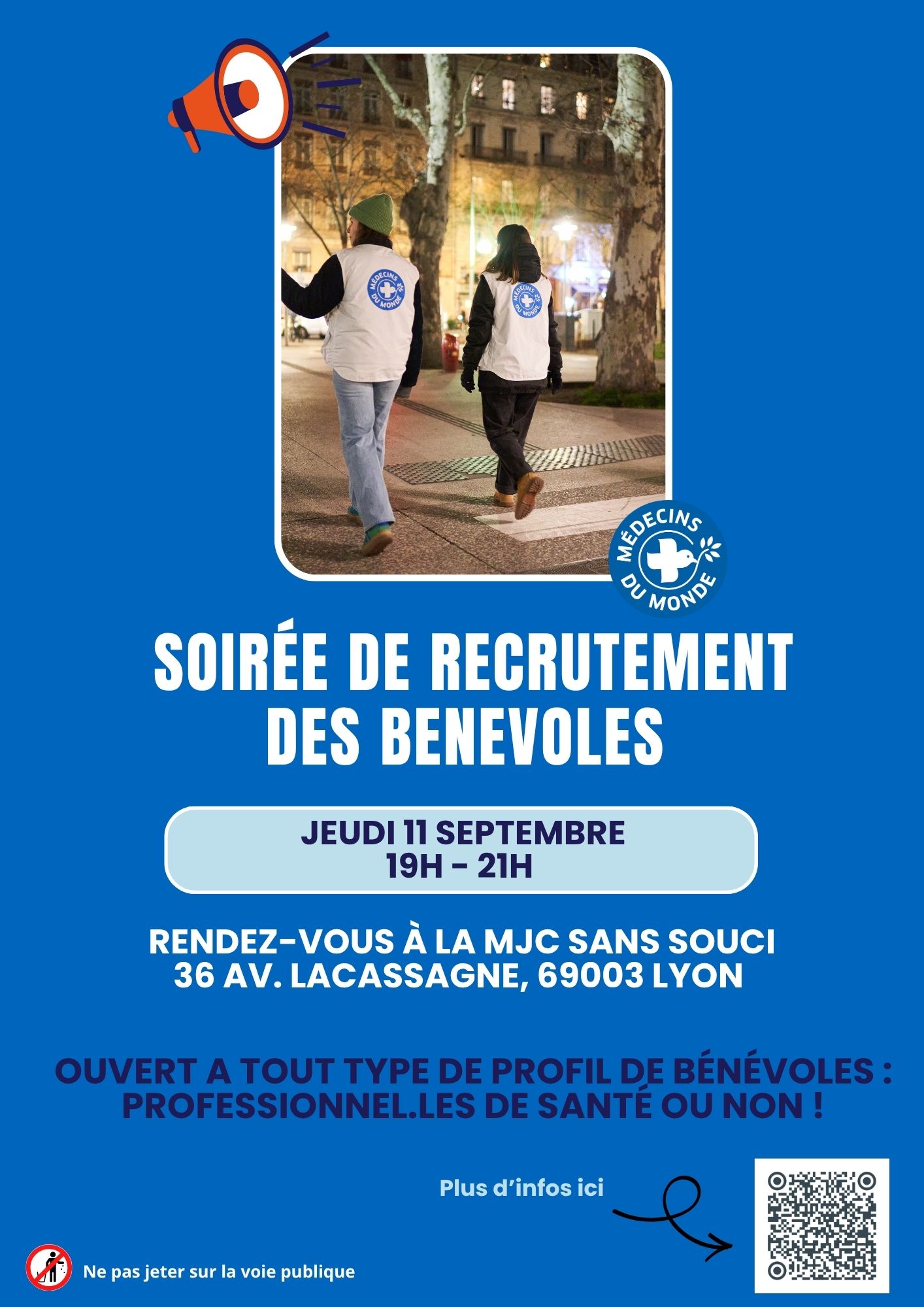 Médecins du Monde Lyon – Soirée de recrutement 11 septembre 20258
